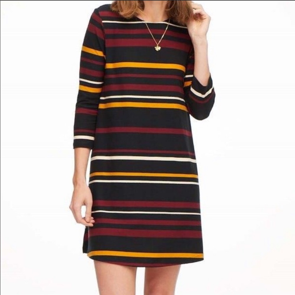 EUC Bobbie Brooks Striped Fall Shift Dress Size S